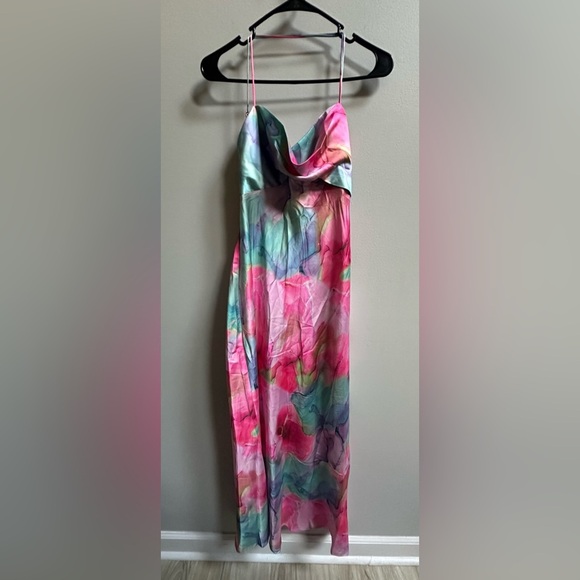 NEW Saints & Secrets Libby Scoop Back Maxi Dress Abstract Pink Women’s M - Picture 6 of 11